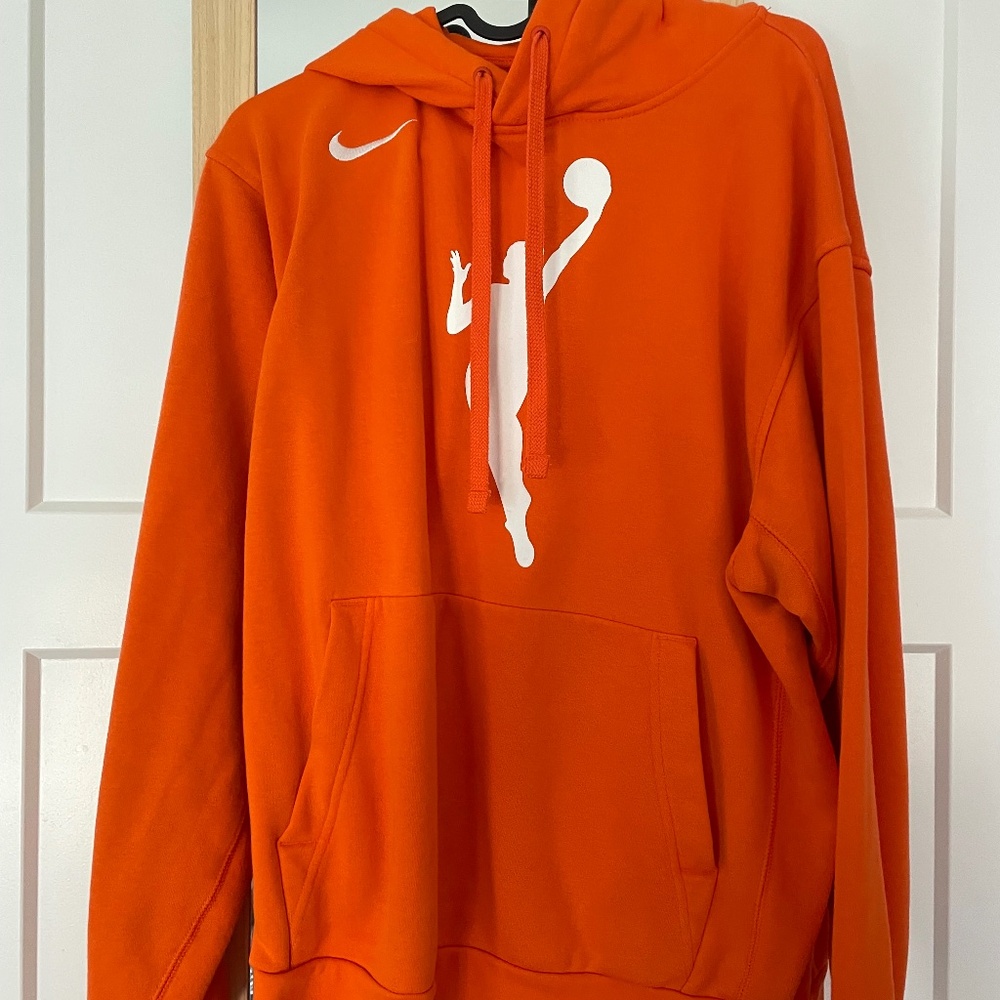 Used Nike WNBA Logowoman Hoodie Fleece Pullover Orange Men Medium M Sweater